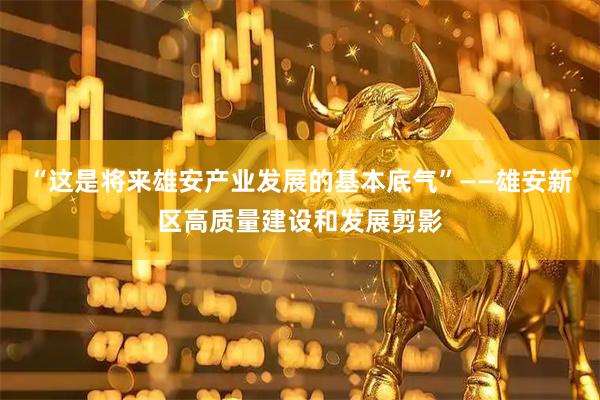 “这是将来雄安产业发展的基本底气”——雄安新区高质量建设和发展剪影